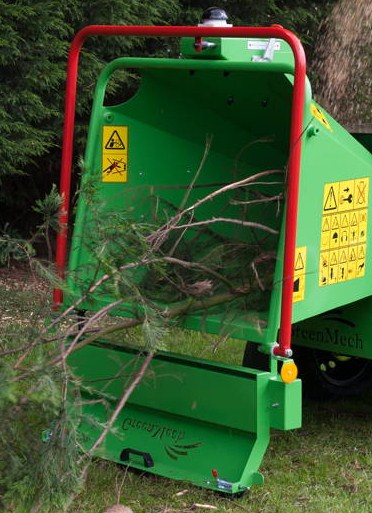 Branches in a wood chipper
